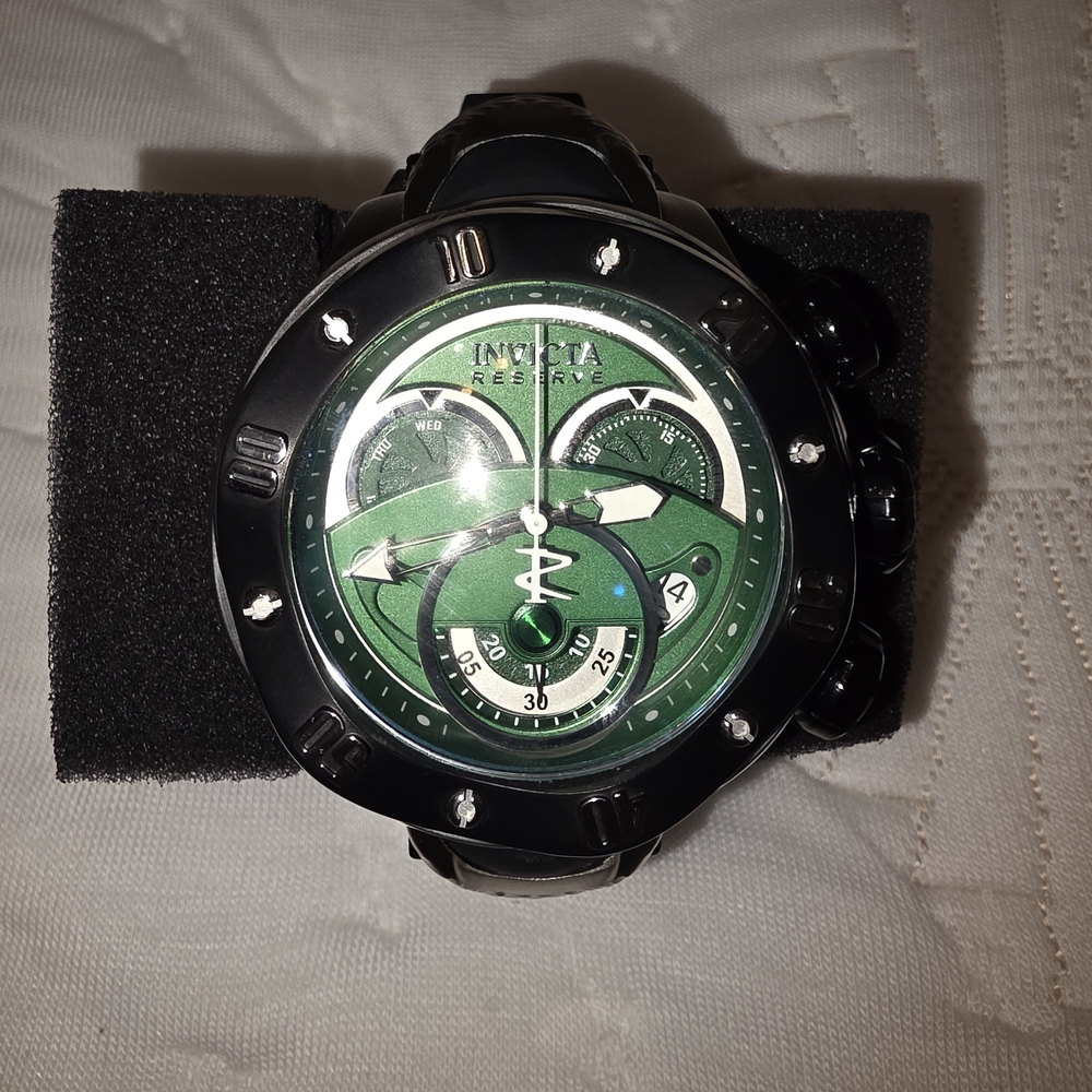 Invicta Green and Black Chronograph Watch